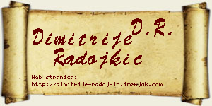 Dimitrije Radojkić vizit kartica